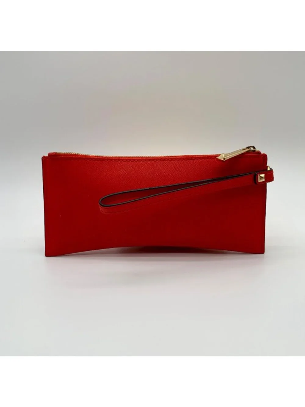 Michael Kors Red Saffiano Leather Selma Stud Wallet